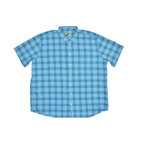 Foundry Supply Co. Men's Blue Plaid Short Sleeve Shirt Easy Care Size 2XLT - Picture 1 of 8